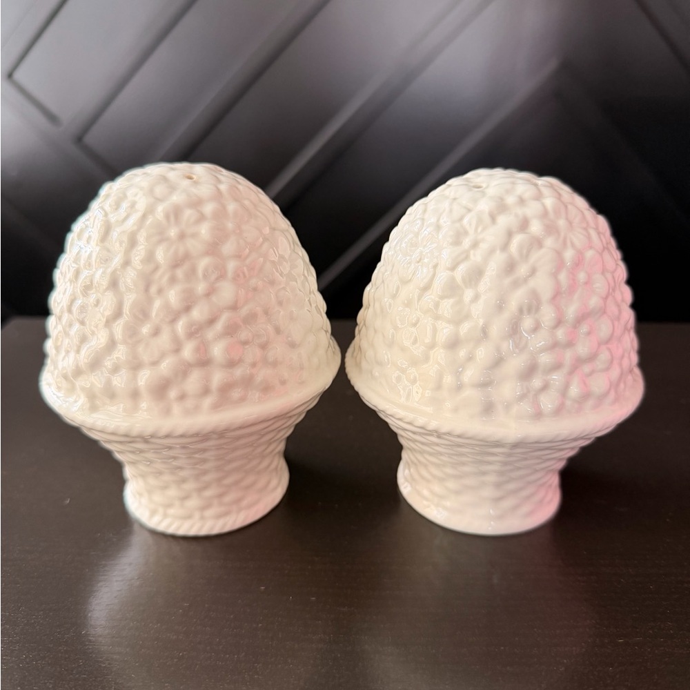 White Ceramic Salt and Pepper Shaker Set